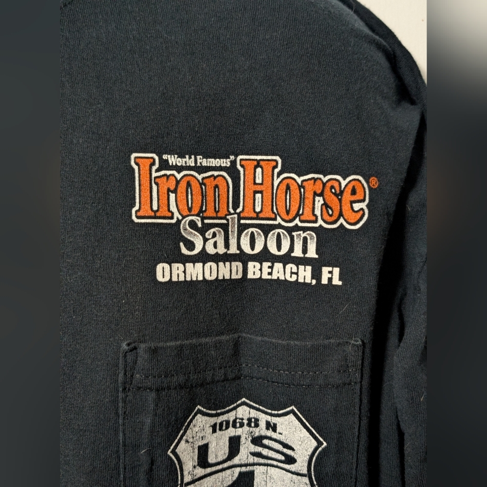 Men's 2012 Bike Week Iron Horse Saloon Long Sleeve  T-shirt Black Size XL - Picture 4 of 12